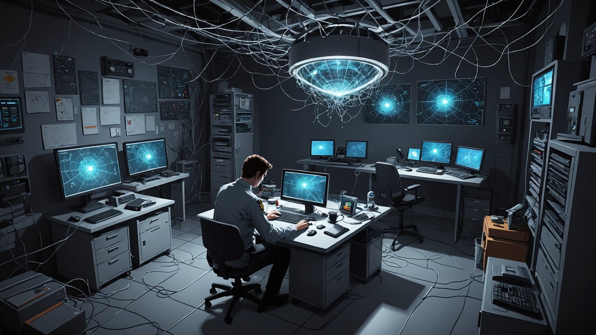 AI-generated illustration depicting incident for the story: EvilTokens Phishing Service Dismantled: Two Arrested, 50 Sites Seized After 12,000 Inboxes Compromised