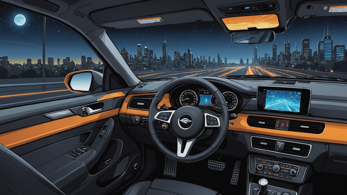 AI-generated illustration depicting ai security for the story: Aftermarket Car Head Units Shipping with Baidu Location Services and Call Recorders