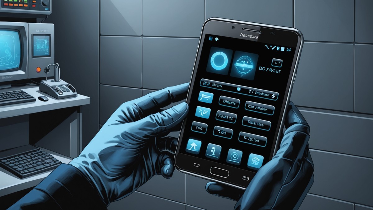AI-generated illustration depicting ai security for the story: Forensic Tool Reportedly Bypasses iOS Inactivity Reboot Feature