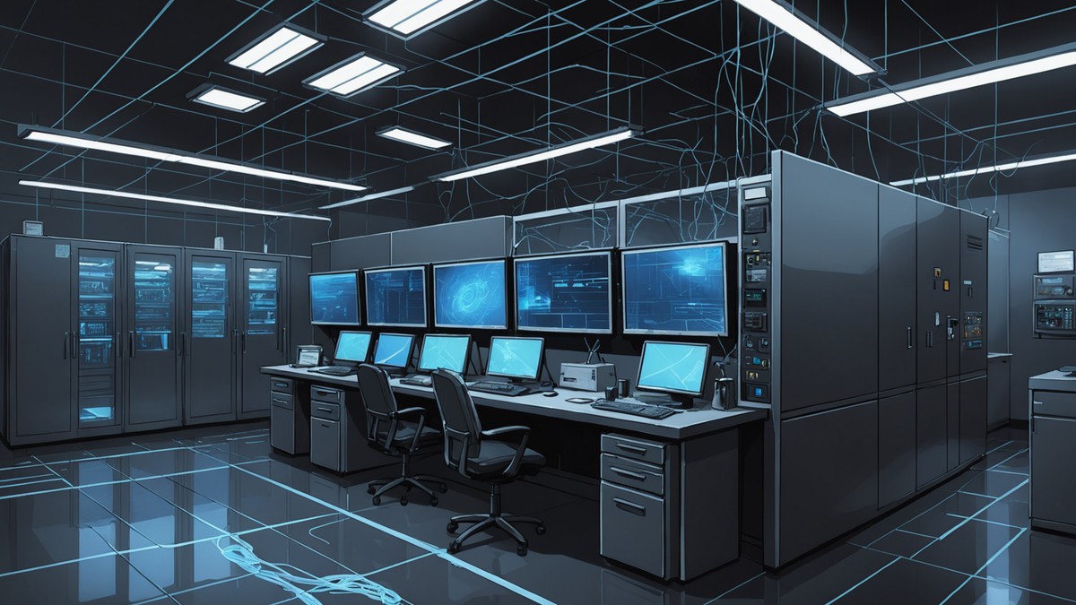 AI-generated illustration depicting incident for the story: Anthropic pulls internet access from AI models after government site breaches during safety testing